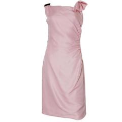 Mid 2000s Valentino Blush Pink Asymmetric Cocktail Dress