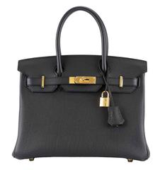 Hermes Handbag Birkin 30 Black 89 Togo Leather Gold Hardware 2016.