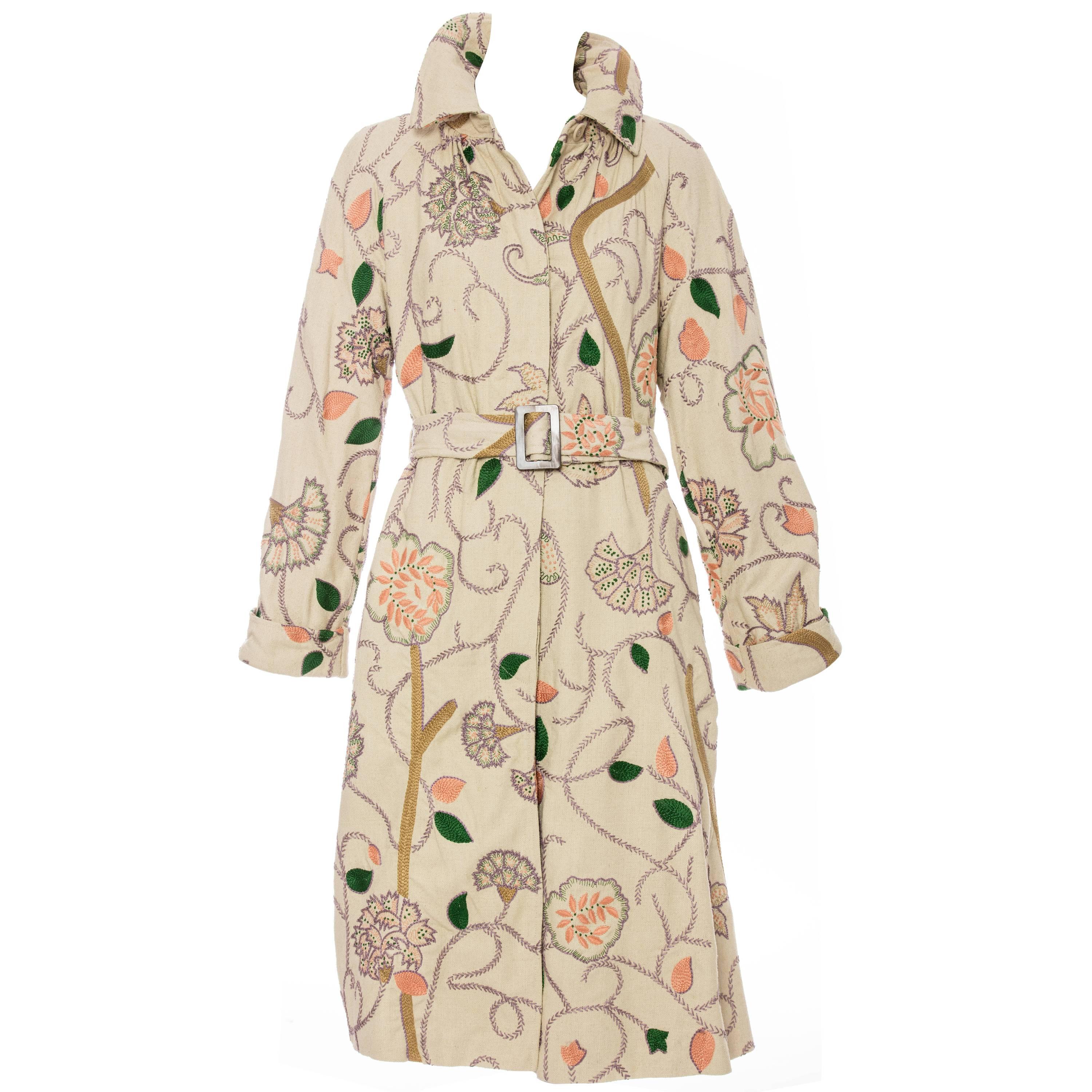 Dries Van Noten Cotton Embroidery On Linen Coat Silk Lined, Spring - Summer 2005