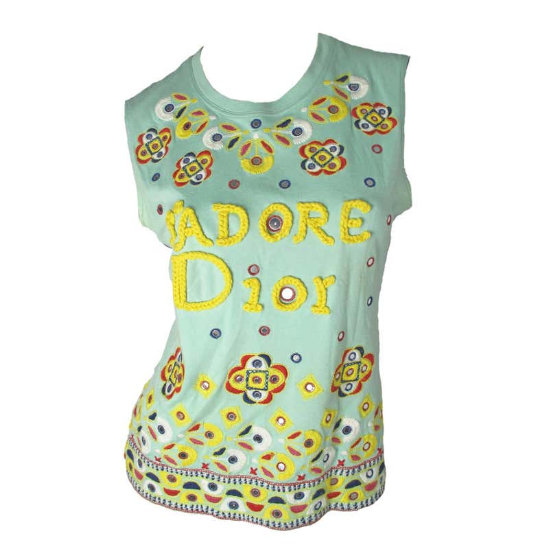 Christian Dior J'adore Dior Embroidered Tee - sale at 1stDibs