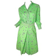 1960s Emilio Pucci Green Cotton Skirt and Blouse -sale 6
