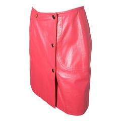 Bonnie Cashin Pink Leather Wrap Skirt 
