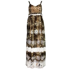 Stunning Dolce & Gabbana Leopard Cheetah Print Maxi Dress Gown