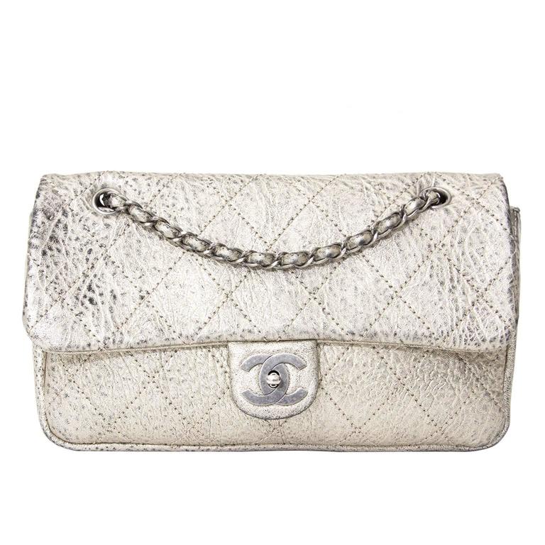 chanel classic flap silver
