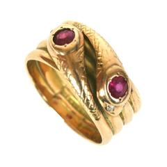 Wonderful Victorian Double Snake Ring 3