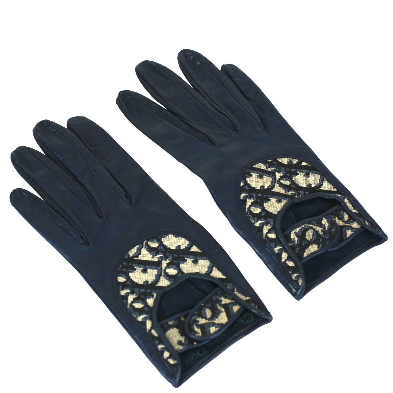 Christian Dior Logo Print Driving Gloves