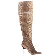 New Tom Ford for Gucci 1999 Collection Water Snake Over Knee Boots size 8