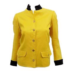 Yves Saint Laurent Yellow Vintage  Jacket with YSL Buttons sz 4