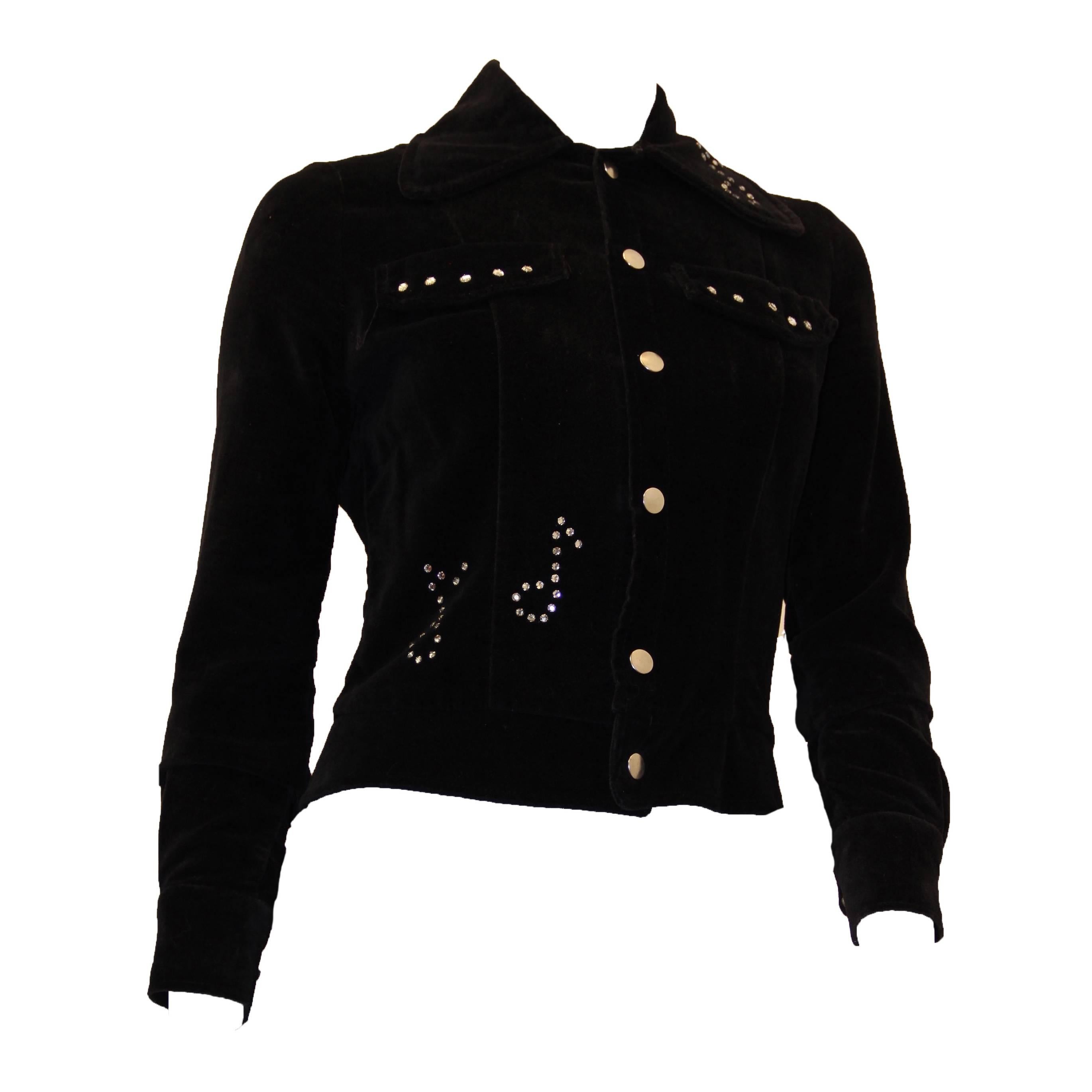 1960s Velvet Rhinestone Studded Music Note Jacket