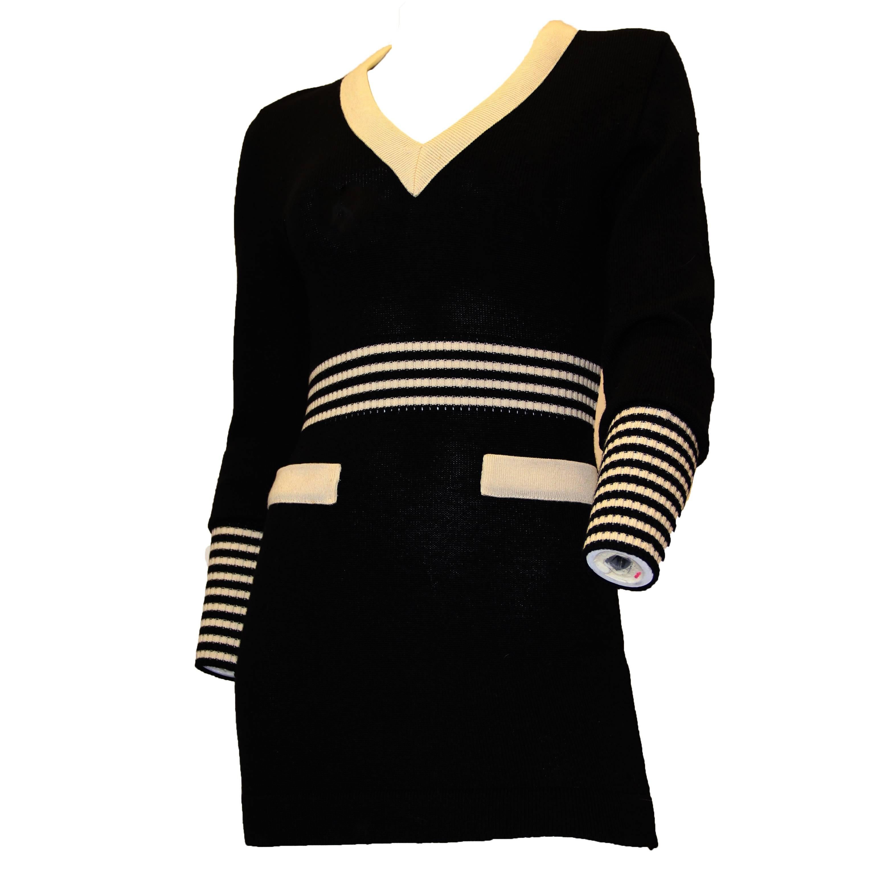 80s Karl Lagerfeld Knit Mini Dress For Sale