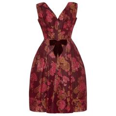 1960’s Oscar de la Renta for Elizabeth Arden Silk Floral Dress 5