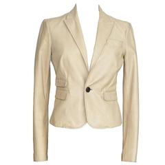 DSQUARED2 Jacket Nude Lambskin Leather Fun plaid lining 42 / 8 1