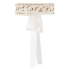 Valentino NEW & SOLD OUT White Gold Pink Silk Embellished Sash Waist Belt