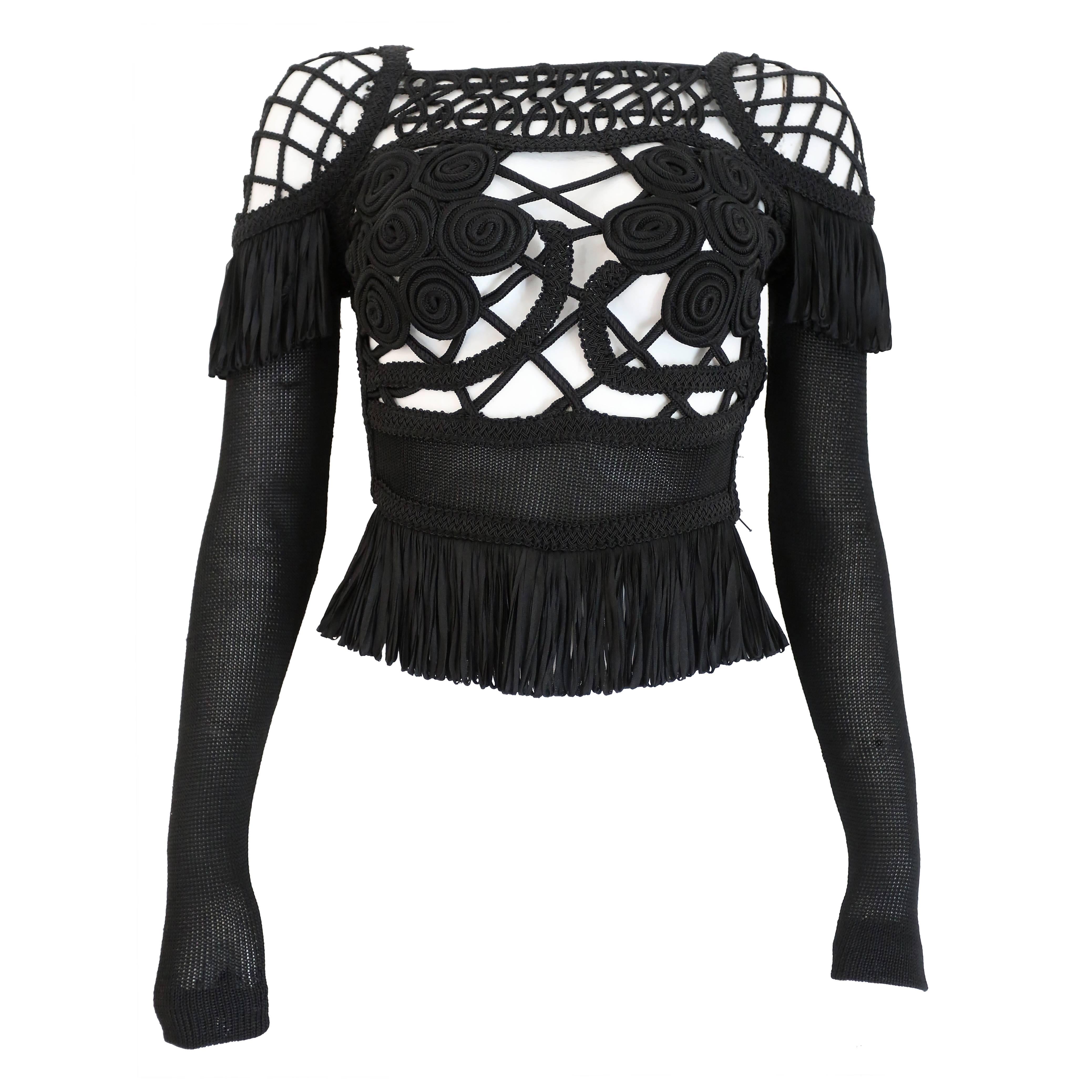 Christian Lacroix knitted caged evening sweater, c. 1990s