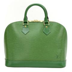 Retro Louis Vuitton Alma Green Epi Leather Hand Bag