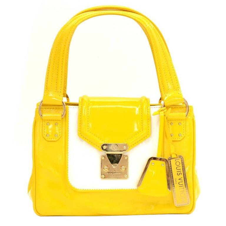 Louis Vuitton Yellow Sac Bicolore Vernis Leather Hand Bag - 2003 ...
