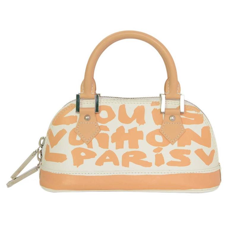 Louis Vuitton Rare Nude and White Graffiti Mini Alma Bag SHW For Sale at  1stDibs