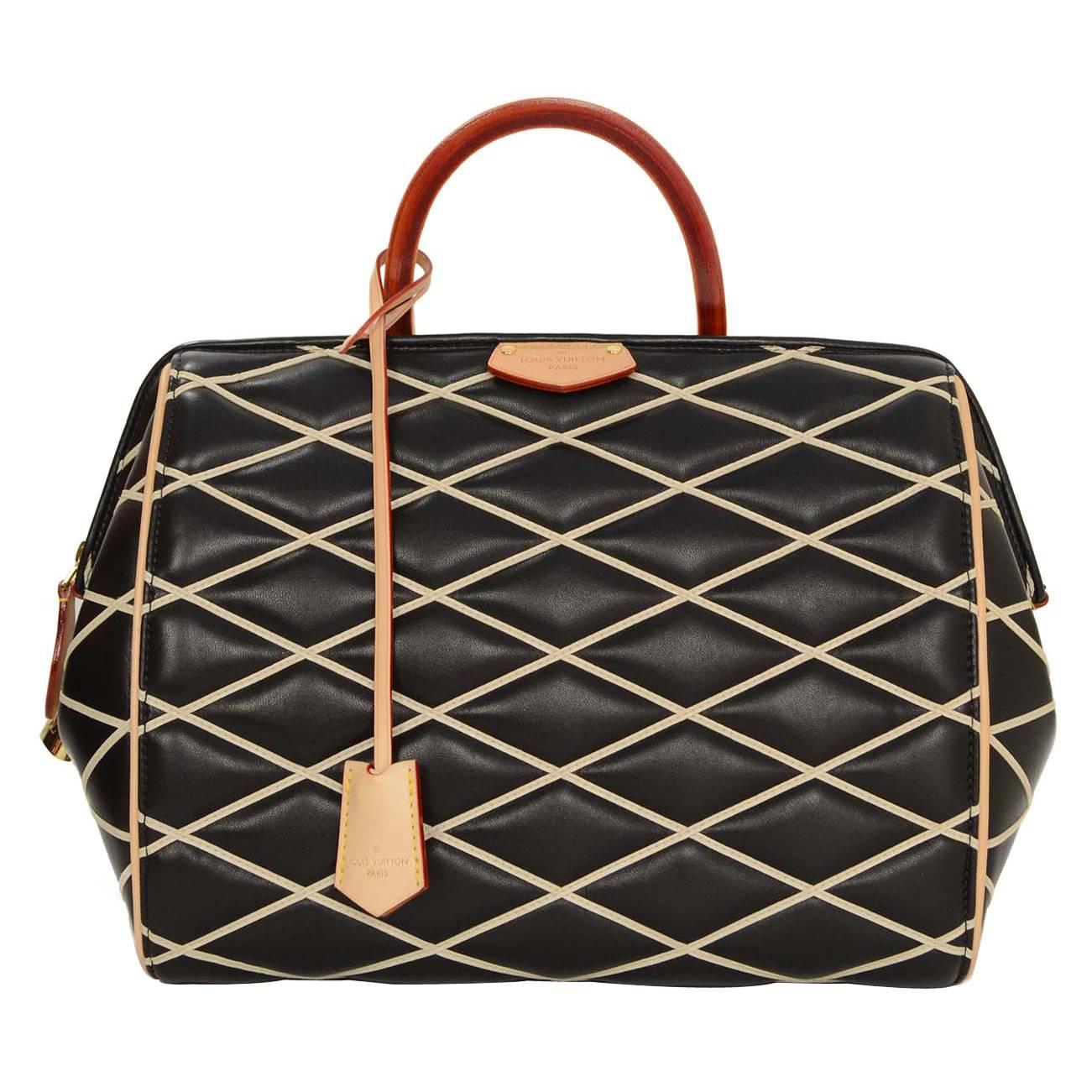 Louis Vuitton Black 
Nude Malletage Doc PM Bag GHW