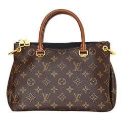 Louis Vuitton Pallas BB Umhängetasche aus Segeltuch und schwarzem Leder mit Monogramm GHW