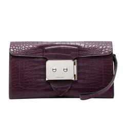 Hermes Amethyst Alligator Goodlock Clutch 12