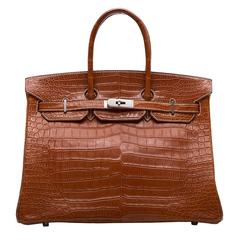Hermes Fauve Porosus Crocodile 35cm Birkin Bag 10