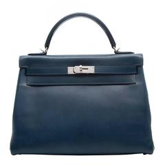 Hermes Blue de Malte 32cm Kelly Bag 5
