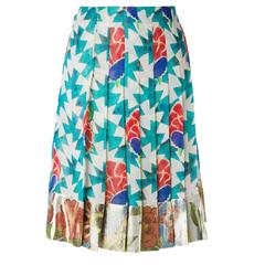 Chanel Floral Print Pleated Skirt 3
