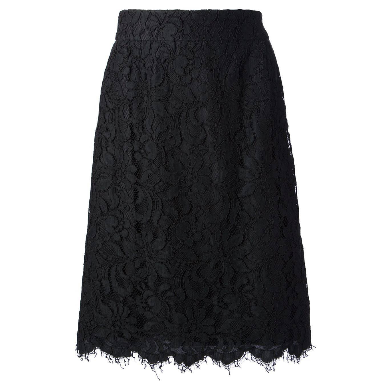 Christian Lacroix from the Suzy Menkes Collection Floral Lace Skirt