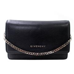 Givenchy Black Goat Leather Pandora Chain Wallet Bag