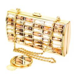 Judith Leiber Bronze Crystal Goddess Clutch