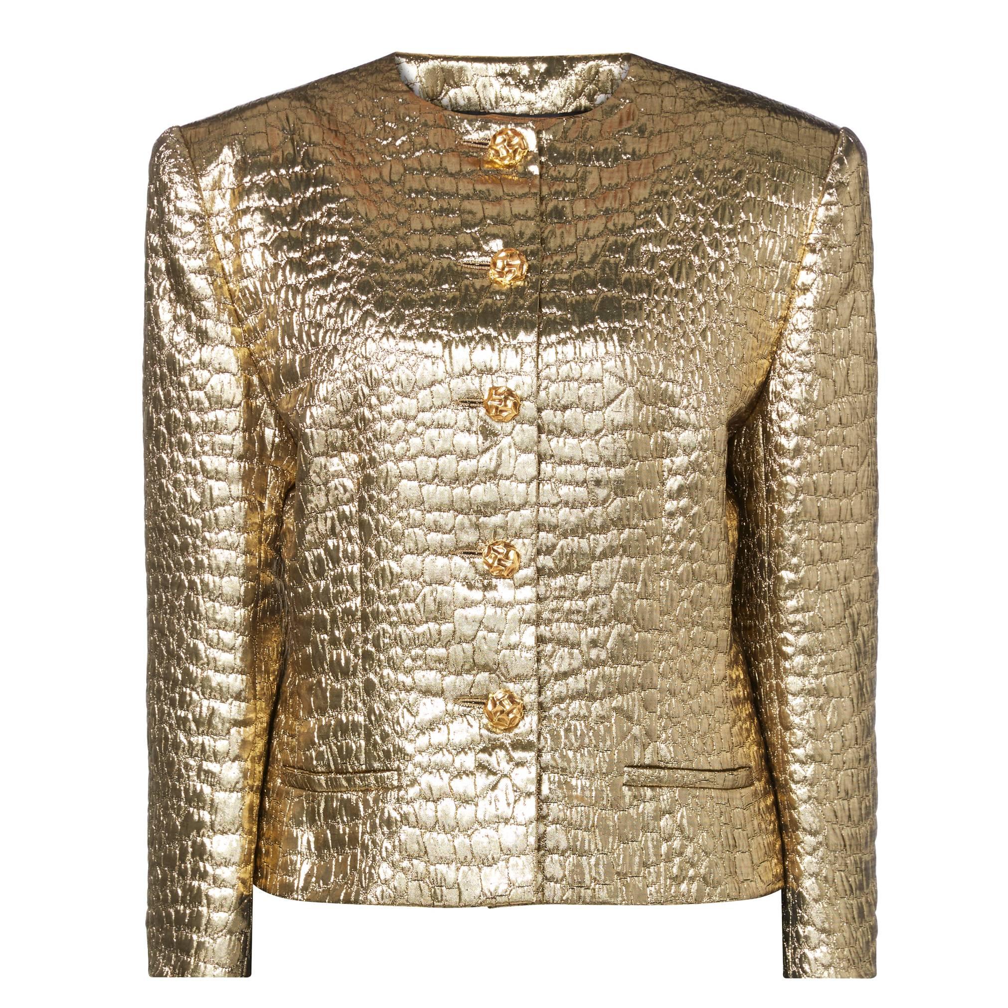 Jean-Louis Scherrer gold jacket, circa 1986 For Sale