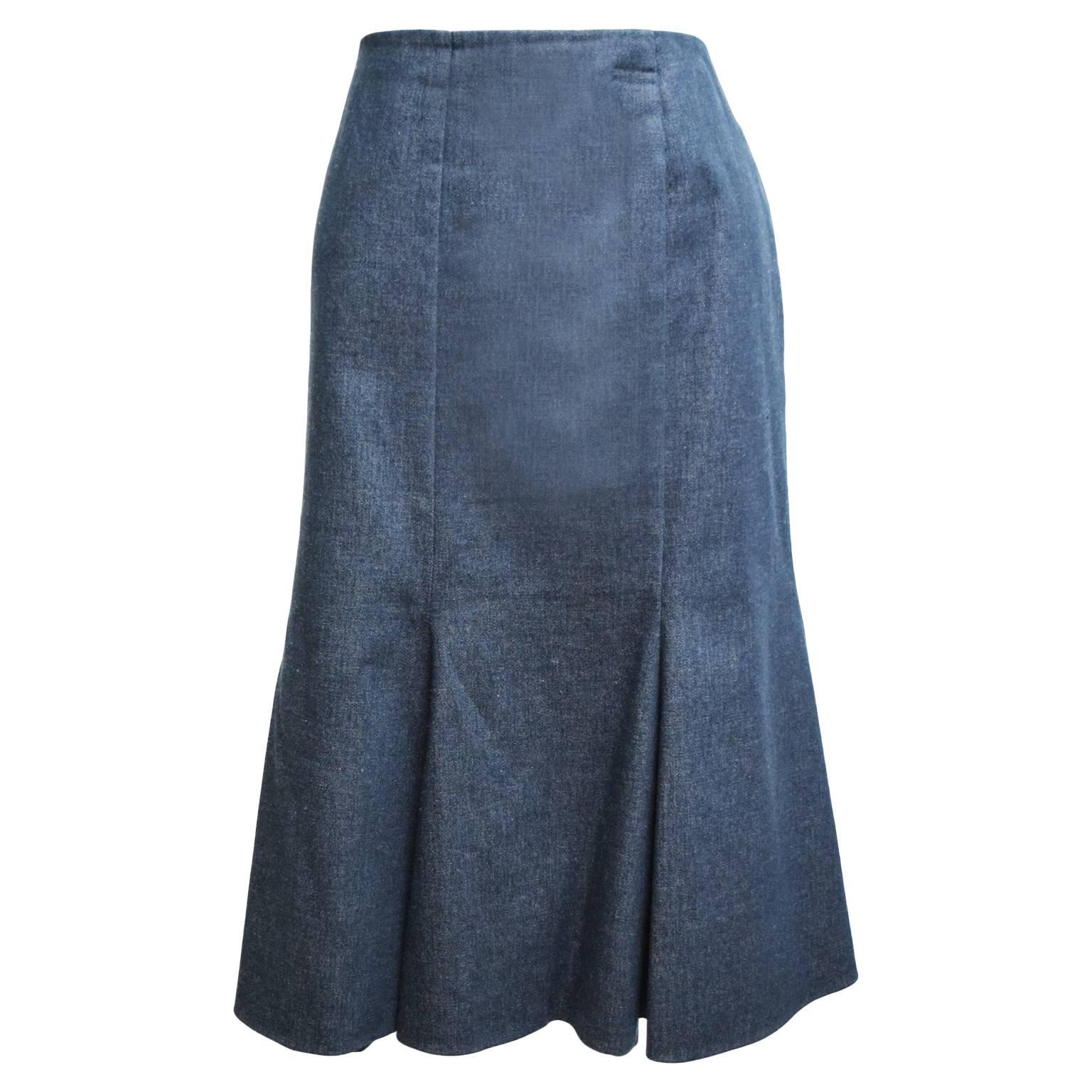 Algo  Chambray Tiered Skirt For Sale