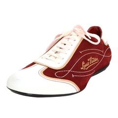 Louis Vuitton Men's Red Suede & White Leather Sneakers sz 9.5