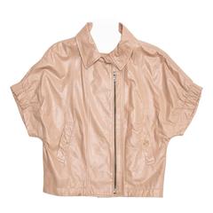 Prada Tan Cropped Leather Jacket