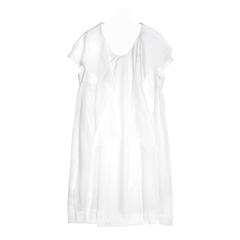 Rue Du Mail White Cotton Drape Detail Dress