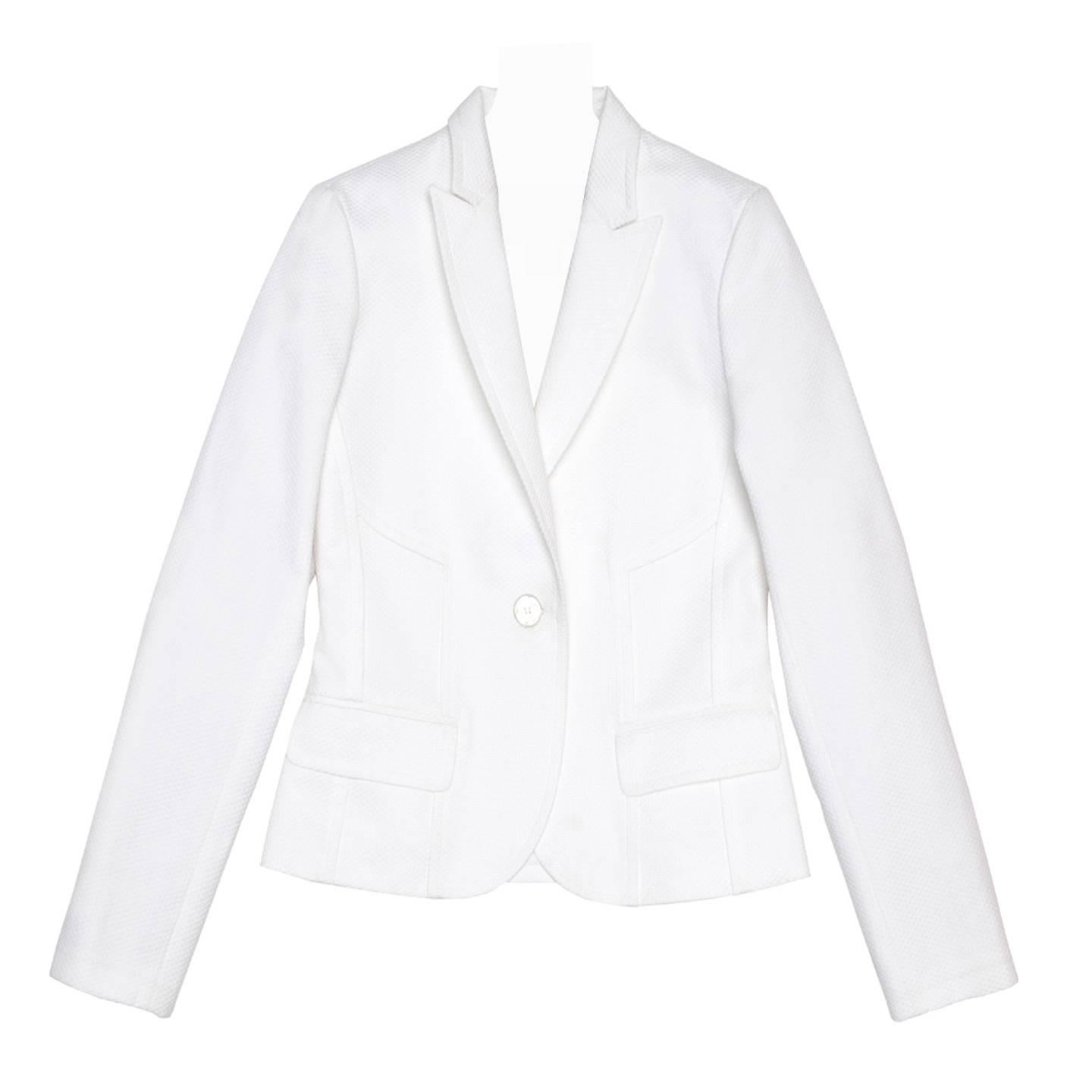Louis Vuitton White Cotton Piquet Blazer For Sale