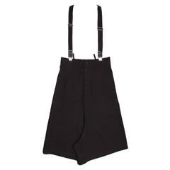 Yohji Yamamoto Black Denim Culottes With Suspender 3