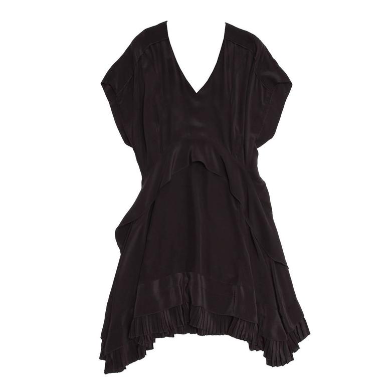 silk black dress short