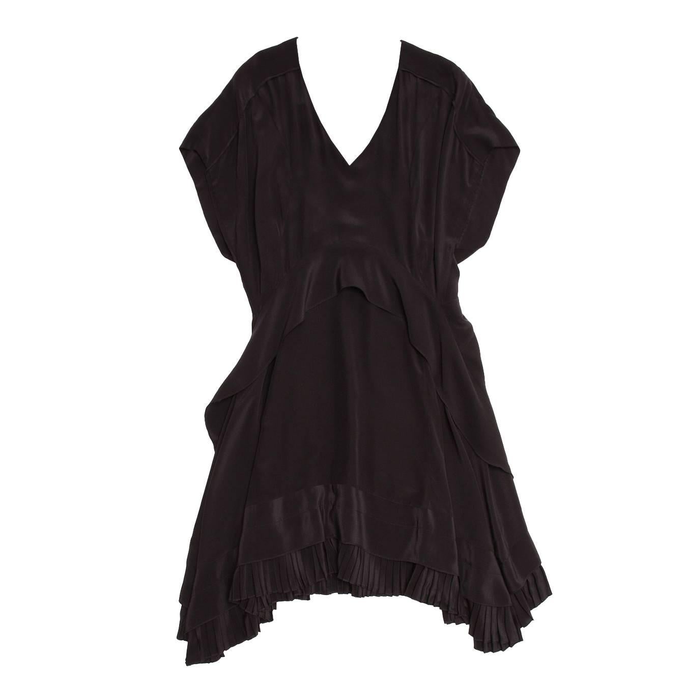 Balenciaga Black Silk Short Dress For Sale