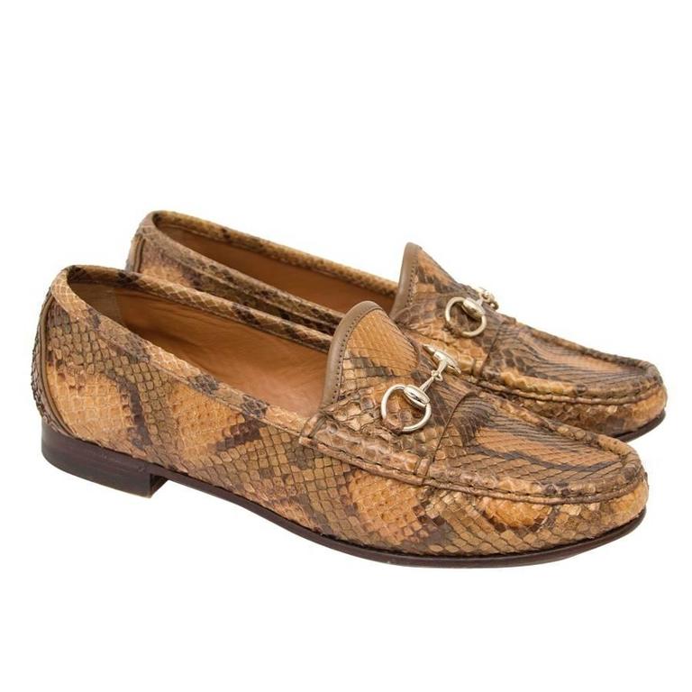 Gucci Python Horsebit Loafers at 1stDibs