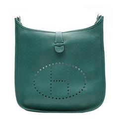 Hermes Malachite Leather Evelyne Shoulder Bag