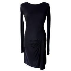 Black Gucci Open Back Belted Dress 10