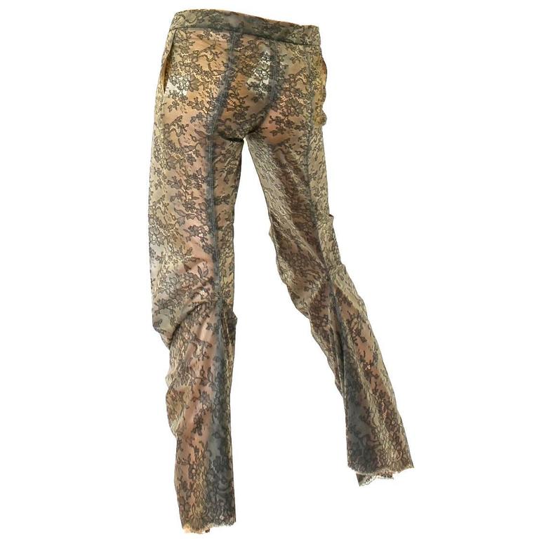 Piece Unique - Alexander McQueen SS 2004 Nude Lace Latex Pants at ...