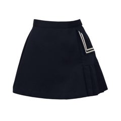 1960's Lily’s of Beverly Hills Navy Poly-Cotton Tennis Skirt