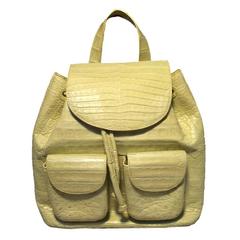 Nancy Gonzalez Yellow Crocodile Leather Backpack