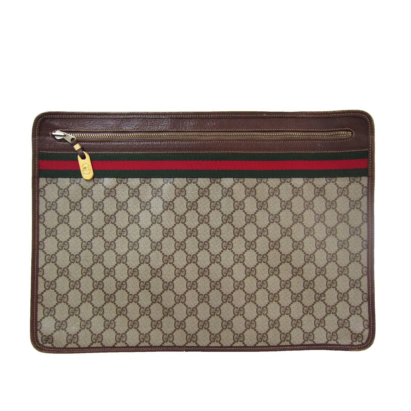 Gucci Monogram Logo Bag Clutch Suitable Laptop Case 1970s