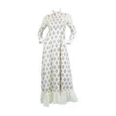 London Mob of Carnaby Street 1970s Vintage Cotton Maxi Dress