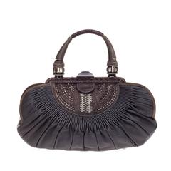 Christian Dior Plisse Frame Bag Pleated Leather Medium