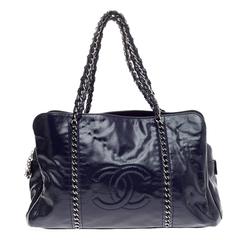 Chanel Luxe Ligne Zipped Tote Patent Large