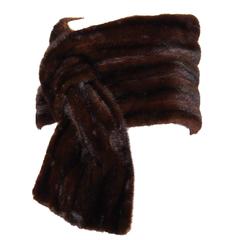 Vintage 60s Chocolate Brown Ranch Mink Wrap Stole  